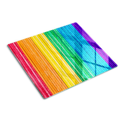 Planche à découper verre Rayures aux couleurs de l'arc-en-ciel