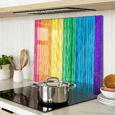 Planche à découper verre Rayures aux couleurs de l'arc-en-ciel