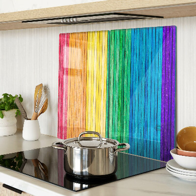 Planche à découper verre Rayures aux couleurs de l'arc-en-ciel