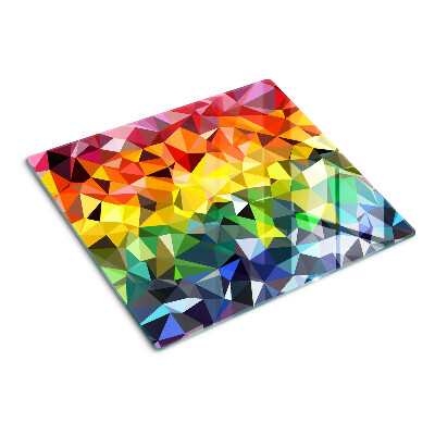 Planche à découper en verre Mosaïque triangulaire colorée