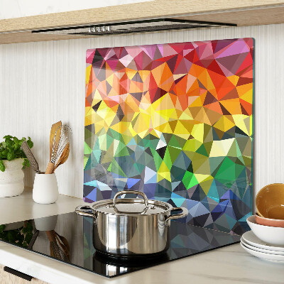 Planche à découper en verre Mosaïque triangulaire colorée