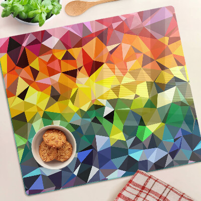 Planche à découper en verre Mosaïque triangulaire colorée