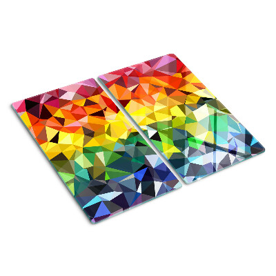 Planche à découper en verre Mosaïque triangulaire colorée