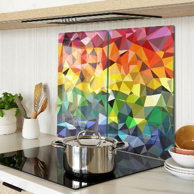 Planche à découper en verre Mosaïque triangulaire colorée