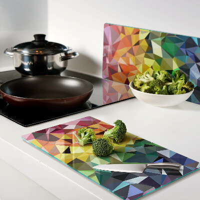 Planche à découper en verre Mosaïque triangulaire colorée