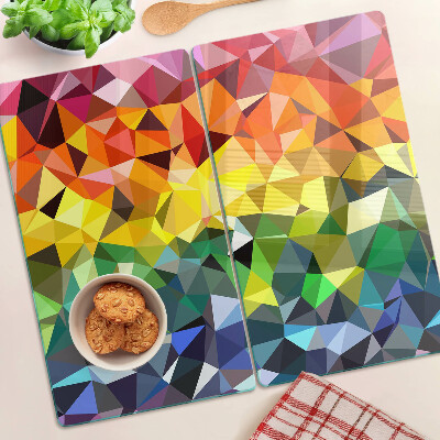 Planche à découper en verre Mosaïque triangulaire colorée