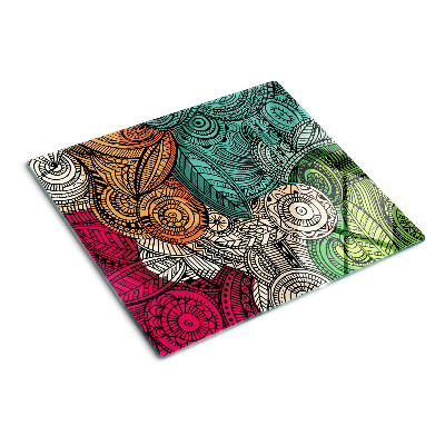 Planche à découper verre Motif mandala aux motifs colorés