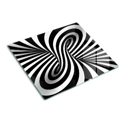 Planche à découper verre Motif en spirale noir et blanc