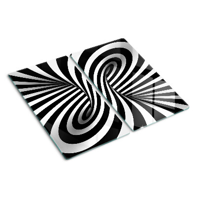 Planche à découper verre Motif en spirale noir et blanc