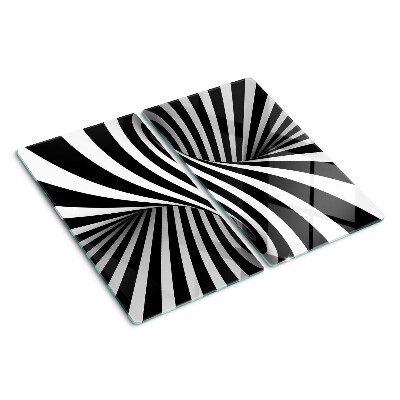 Planche à découper en verre Motif en spirale noir et blanc