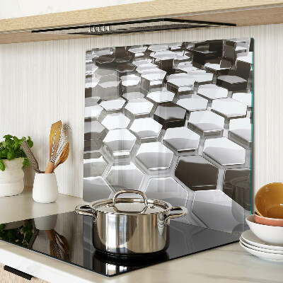 Planche à découper en verre Structures hexagonales en nuances de gris