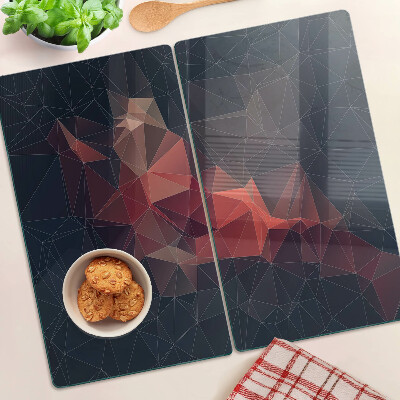 Planche à découper en verre Géométrie abstraite dans les tons de rouge