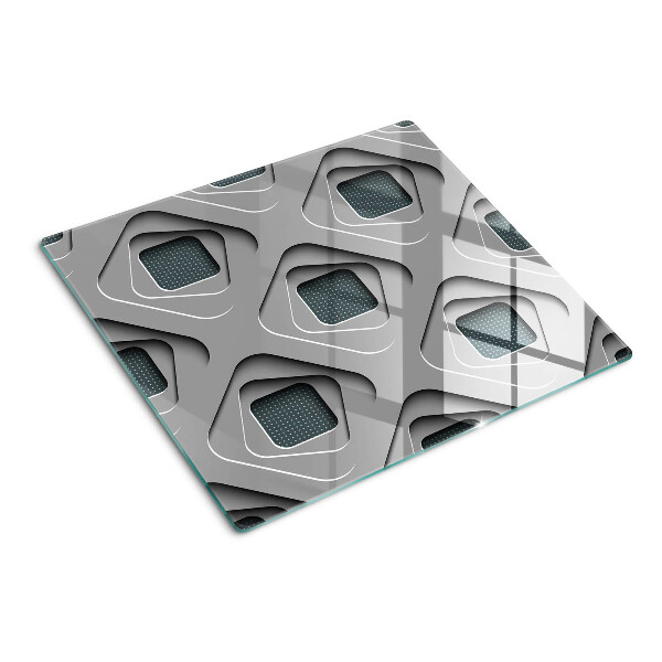 Planche à découper en verre Motifs géométriques dans les tons de gris