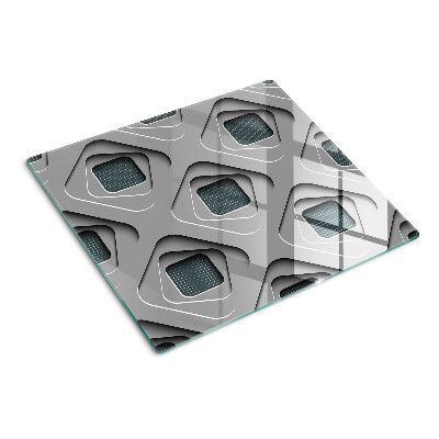 Planche à découper en verre Motifs géométriques dans les tons de gris