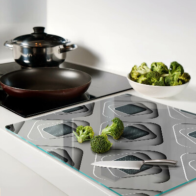 Planche à découper en verre Motifs géométriques dans les tons de gris