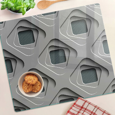 Planche à découper en verre Motifs géométriques dans les tons de gris