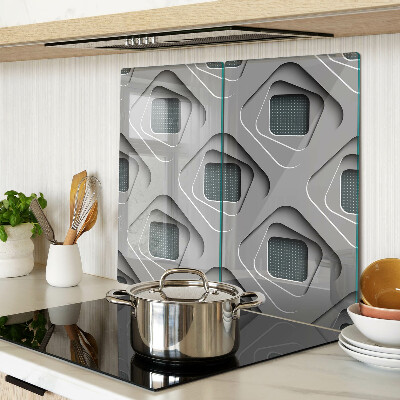 Planche à découper en verre Motifs géométriques dans les tons de gris