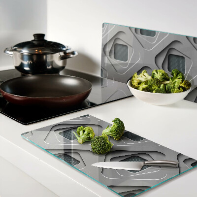 Planche à découper en verre Motifs géométriques dans les tons de gris