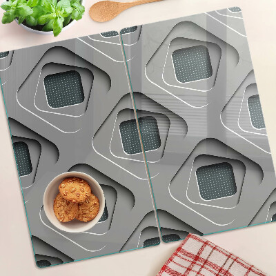 Planche à découper en verre Motifs géométriques dans les tons de gris