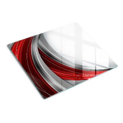 Planche à découper verre Vagues abstraites en rouge et gris