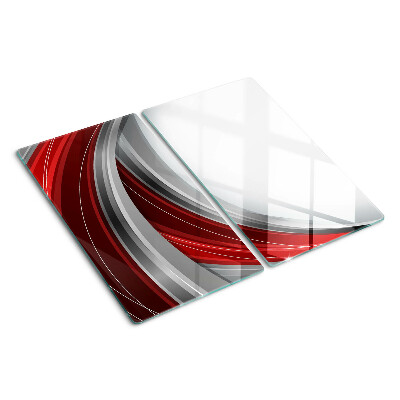 Planche à découper verre Vagues abstraites en rouge et gris