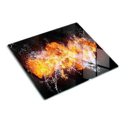 Planche à découper en verre Le feu et l'eau