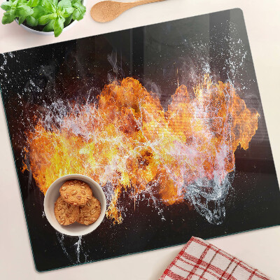 Planche à découper en verre Le feu et l'eau