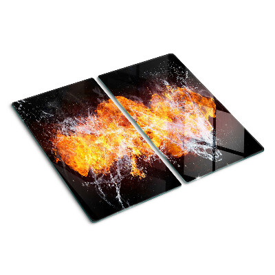 Planche à découper en verre Le feu et l'eau