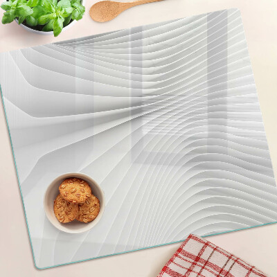 Planche à découper verre Vagues et lignes dans des tons de gris
