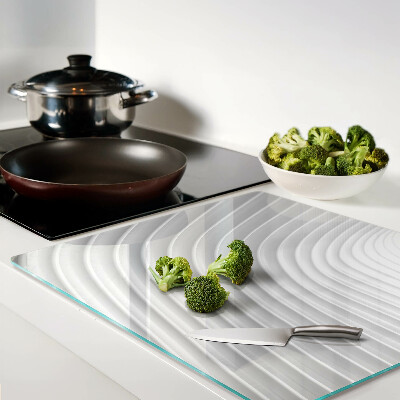 Planche à découper verre Vagues et lignes dans des tons de gris