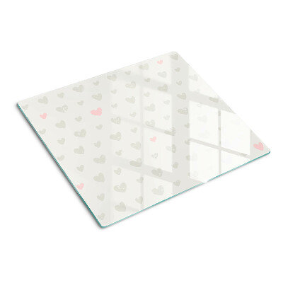 Planche à découper verre Des coeurs de différentes couleurs