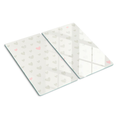 Planche à découper verre Des coeurs de différentes couleurs