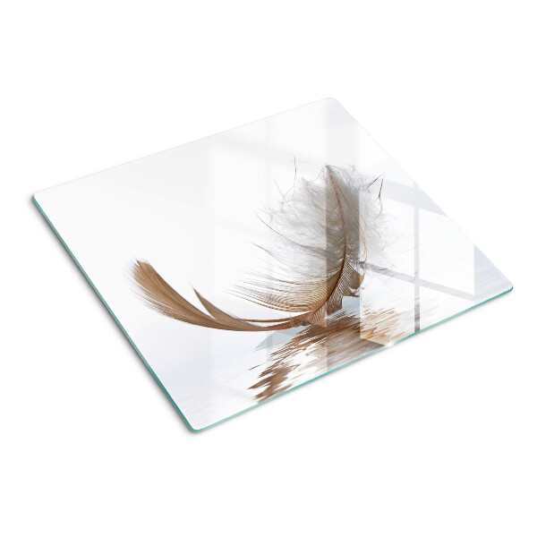 Planche à découper verre Plume sur le fond de l'eau