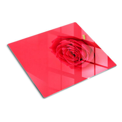 Planche à découper verre Rose rouge en arrière-plan