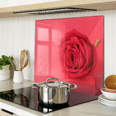 Planche à découper verre Rose rouge en arrière-plan