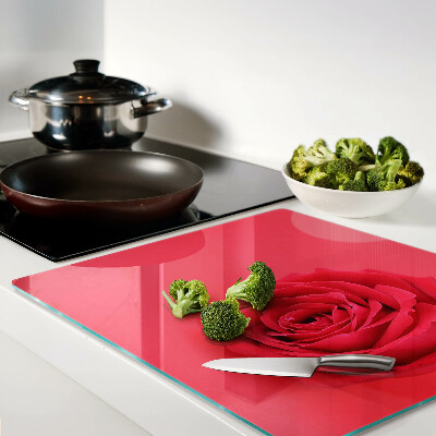 Planche à découper verre Rose rouge en arrière-plan