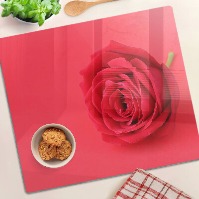 Planche à découper verre Rose rouge en arrière-plan