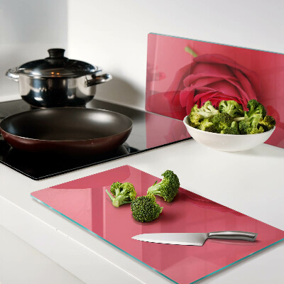Planche à découper verre Rose rouge en arrière-plan
