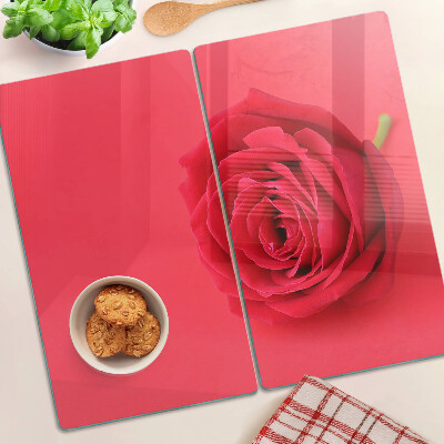 Planche à découper verre Rose rouge en arrière-plan