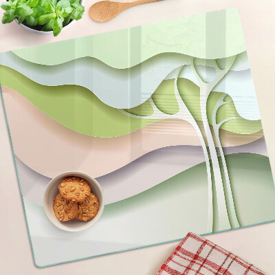 Planche à découper verre Vagues abstraites aux couleurs pastel