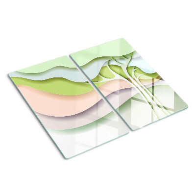 Planche à découper verre Vagues abstraites aux couleurs pastel