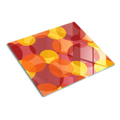 Planche à découper en verre Cercles colorés aux tons chauds
