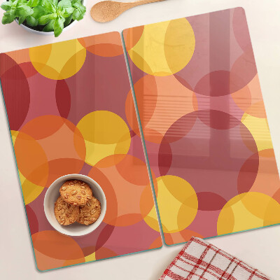 Planche à découper en verre Cercles colorés aux tons chauds