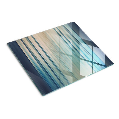 Planche à découper en verre Lignes abstraites dans des tons de bleu