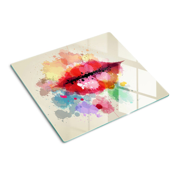Planche à découper verre Des lèvres aux taches colorées