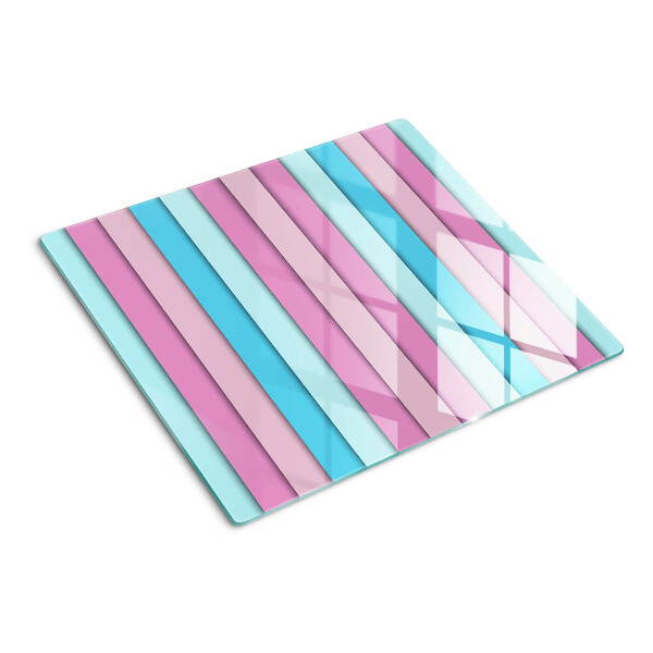 Planche à découper verre Géométrie aux couleurs pastel