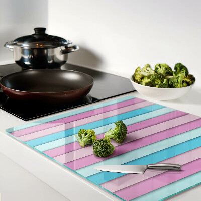 Planche à découper verre Géométrie aux couleurs pastel