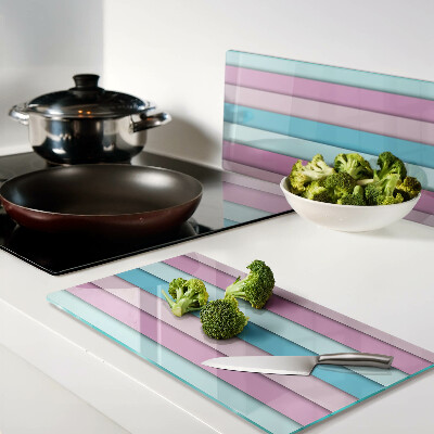 Planche à découper verre Géométrie aux couleurs pastel