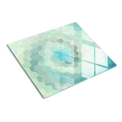 Planche à découper verre Formes géométriques dans les tons de bleu