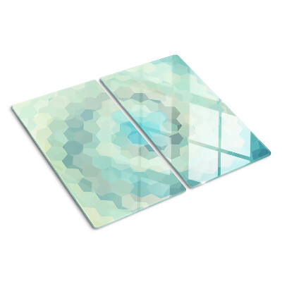 Planche à découper verre Formes géométriques dans les tons de bleu